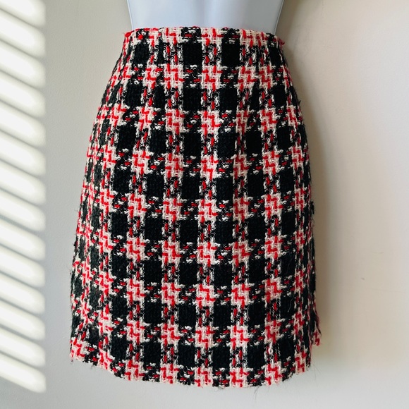 Beautiful Vintage Plaid 2 Pc Double Breasted Tweed Skirt Suit Size 2 - Picture 11 of 13